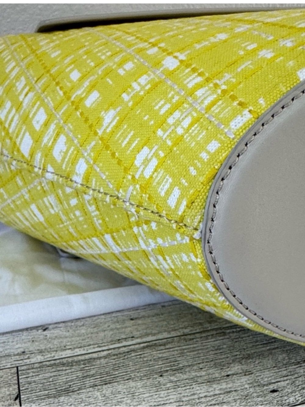 Jason Wu Yellow Tweed Tote with Cream Top Handle $350 Retail NWT - Picture 8 of 12